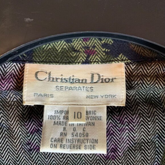 Christian Dior Women's Vintage Floral Separates Blouse & Midi Skirt Size 10 9642 - Picture 2 of 11